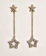 Heavenly Diamond Star Dangle Earrings