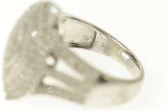 Sterling Silver Marquise Diamond Cluster Halo Cocktail Ring