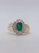 14kt Gold Emerald & Diamond Cocktail Ring