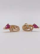 14kt Gold Ruby & Diamond Earrings