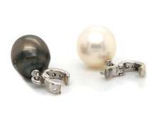 Elegant Stainless Steel Grey & White Pearl Pendants