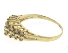 Handsome Yellow Gold Diamond Pyramid Ring