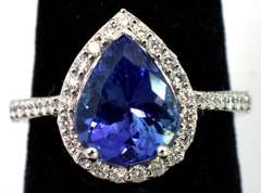 Graceful Blue Tanzanite & Diamond Ring