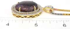 Stunning Colossal 2300CTS Cabochon Star Ruby & White Sapphire Necklace in Vermeil