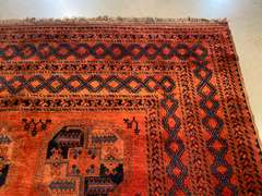 MAGNIFICENT VINTAGE AFGHAN RUG 9.5x11.5