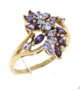 Sterling Silver Amethyst CZ Ring