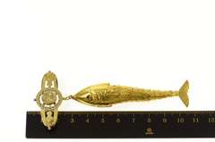9K Yellow Gold Victorian Elaborate Floral Articulated Fish Pin/Brooch