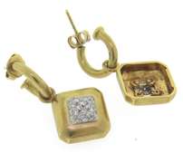 Divine 18kt Pave Diamond Dangle Drop Earrings