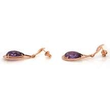 Gorgeous 14kt RG Amethyst & Diamond Satin Finish Earrings
