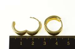 14K Yellow Gold 15.8mm Classic Squared Simple Hoop Earrings