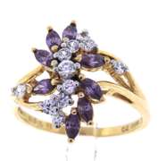 Sterling Silver Amethyst CZ Ring