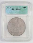 MS62 1873 Seated Liberty Silver Trade Dollar - Graded ICG