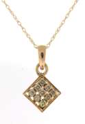 Charming Diamond Square Yellow Gold Necklace