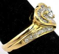 Sweet 3/8CTW Diamond Heart Ring in 14KT Yellow Gold
