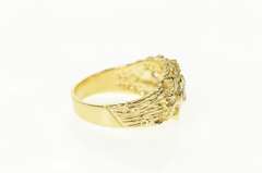 14K Yellow Gold Men's Textured Nugget Cluster Statement Ring