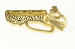 14K Yellow Gold Diamond Cut Golf Club Bag Golfer Charm/Pendant