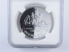 MS70 DPL 1987 Canada $1 Silver - John Davis Expedition - Graded NGC