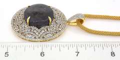 Blindingly Sparkly Huge 50.0CTS Natural Star Ruby & White Sapphire Necklace in Vermeil