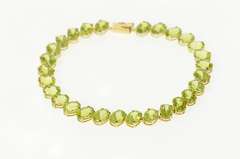 14K Yellow Gold Oval Peridot Classic Statement Tennis Bracelet