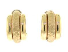Fantastic 14kt YG Textured Hoop Earrings