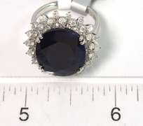 Mystifying Blue Sapphire & Diamond Halo Ring in 14KT White Gold