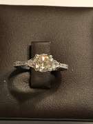 Ladies 18k white gold and diamond engagement ring. 1.55 carat in total weight