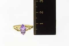 10K Yellow Gold Marquise Scroll Filigree Statement Ring