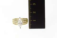 14K Yellow Gold Marquise Channel Accent Travel Engagement Ring