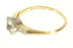 14K Yellow Gold Classic 1940's Diamond Engagement Setting Ring