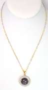 Enamoring Massive 16.00CTS Natural Cabochon Star Ruby & White Sapphire Necklace in 3-Tone Sterling Silver