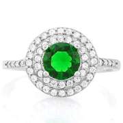 PRETTY ! 1 1/3 CARAT EMERALD 1/2 CARAT DIAMOND RING