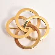 Stylish Interlocking Circles Brooch