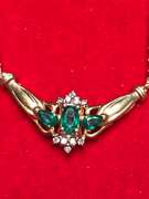 LADIES DIAMOND END EMERALD NECKLACE