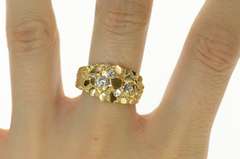14K Yellow Gold Men's Textured Nugget Cluster Statement Ring