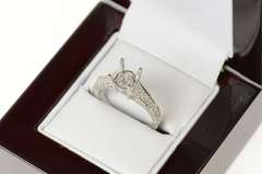 18K White Gold 0.22 Ctw Diamond 7mm Engagement Setting Ring