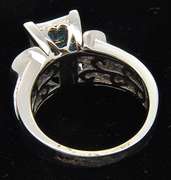 Fancy Blue & White Diamond Ring, 14kt Gold