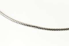 14K White Gold 2.8mm Woven Design Round Hollow Chain Necklace