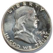Choice Proof 1954 Franklin Half Dollar
