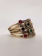 14kt Gold, Ruby, Emerald, Sapphire, & Diamond Ring