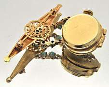 14 KT GENEVA WATCH PIN WITH TURQUOISE ACCENTS