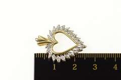 10K Yellow Gold Classic Diamond Heart Love Symbol Pendant