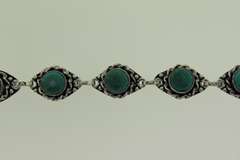 Silver-Tone Quartz Gemstone Bracelet