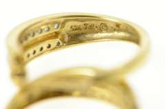 10K Yellow Gold Diamond Inset Classic Statement Hoop Earrings