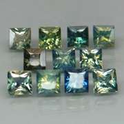 Unheated! 4.39ct princess cut Australian Sapphire set