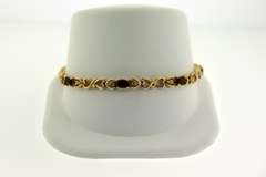 Sterling Silver Garnet Heart Tennis Bracelet