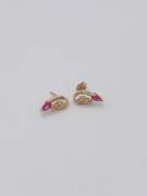 14kt Gold Ruby & Diamond Earrings