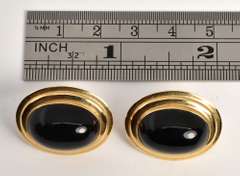 Popular Onyx and Gold Earrings