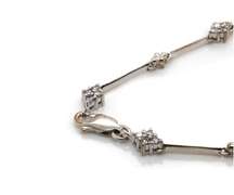 Precious 14kt WG Diamond Cluster Bar Bracelet