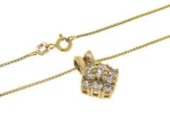 Italian Sterling Silver Diamond Shape CZ Necklace