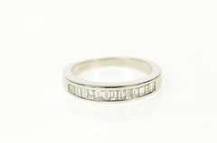 Platinum 0.42 Ctw Baguette Diamond Wedding Band Ring